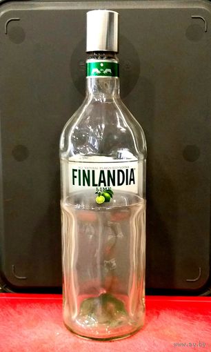 Бутылка от Водки FINLANDIA LIME * ФИНЛЯНДИЯ ЛАЙМ * с Пробкой * без Дозатора * объём 1 литр * высота 32.5 см * диаметр 8.5 см