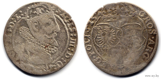 6 грошей (шостак) 1625, Сигизмунд III Ваза, Краков