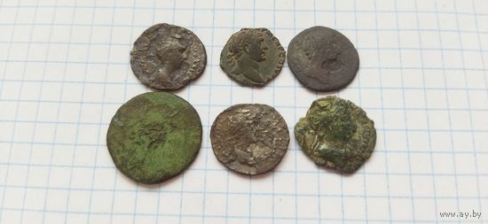 Денарии, лемесы и что-то бронзовое 6 монет