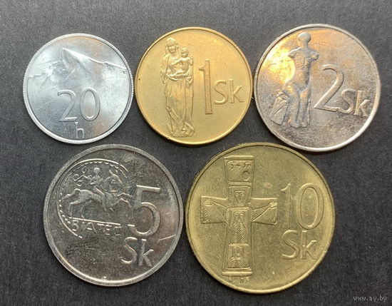 Словакия, 5 разных монет