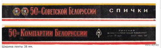 Спичечные этикетки. Сувенирная лента.Номер по каталогу Голубцова - спец.выпуск