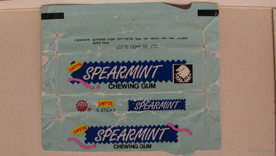 Обертка от жвачки SPEARMINT.