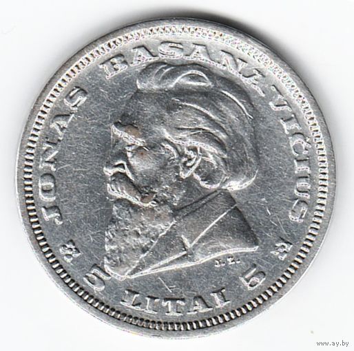 Литва 5 литов 1936 г. Ag _состояние VF/XF