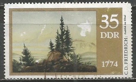 ГДР. 200 лет со дня рождения Д.Фридриха. Художник. 1974г. Mi#1961.