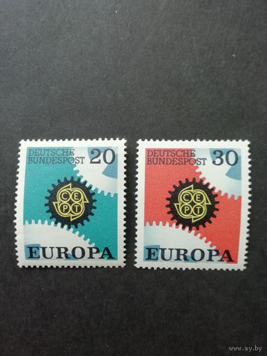 ФРГ 1967 Серия из двух марок "ЕВРОПА СЕПТ (EUROPA CEPT)" (чистые **) Мi.533-534 каталог 0.70 евро
