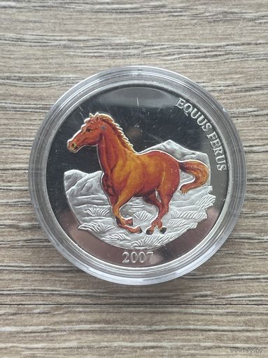 500 тугриков Лошадь Тарпан Equus Ferus 2007 год Монголия серебро 925 пробы 25 грамм