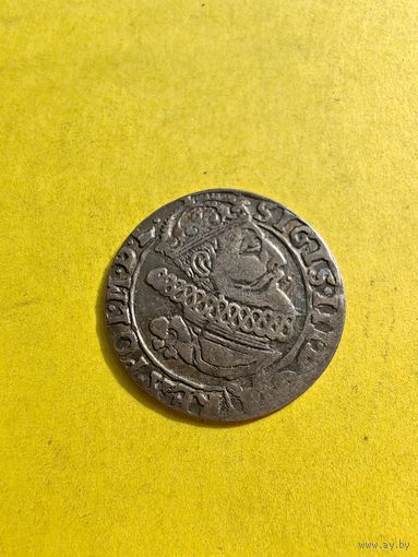 6 грошей (шостак) 1626, Сигизмунд III Ваза, Краков. Ав - герб Пулкозиц. Монета огонь и патина, СМОТРИТЕ ДР. МОИ ЛОТЫ.