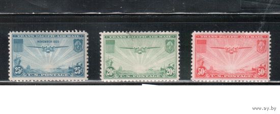 США-1935-1937, (Скотт.С20-С22),  *,  Авиапочта, Самолеты(полная серия)