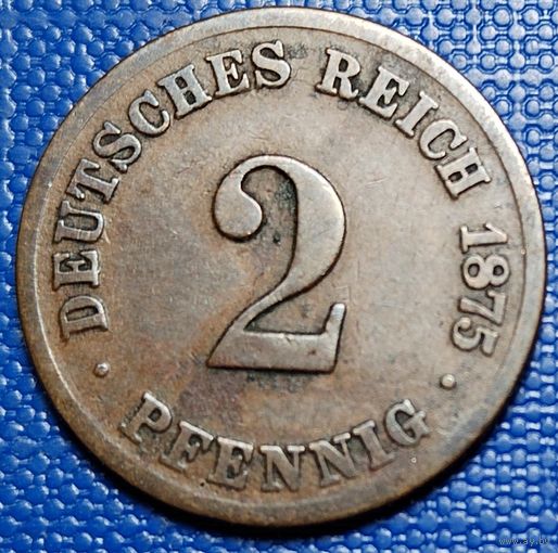 Германия 2 пфеннига 1875 г. С.