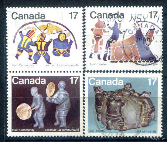 Канада - 1979г. - эскимосы, культура, статуэтки - 4 марки - полная серия, гашёные [Mi 746-749]. #3-WB-82-A-2