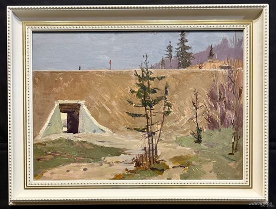 Данциг М.В "Дорога", 1960г. Картон, масло. Размер с рамой 65х85 см.