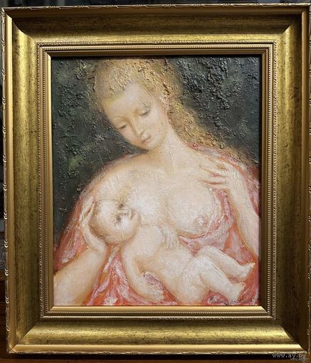 Кузьмич А.В. "Моя Мадонна", 1992 год;к/м; 30/36 см.без учета рамы