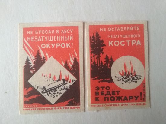 Спичечные этикетки ф.Пинск.Пожарная безопасность