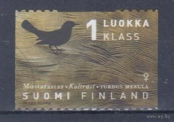 [1310] Финляндия 1998. Фауна.Птицы.Черный дрозд. Гашеная марка.