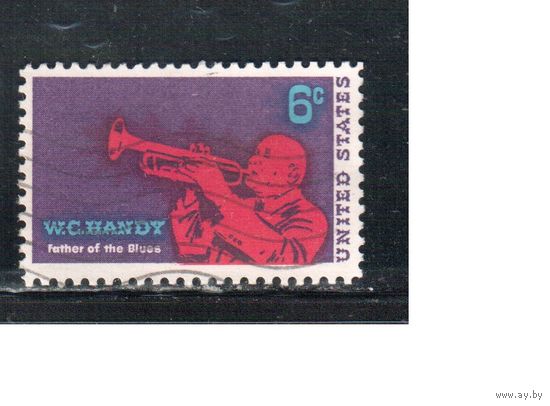 США-1969, (Мих.982) , гаш. , Личности, Музыка, Джаз (одиночка)