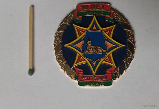 Знак 10 лет МЧС, пожарный