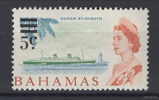 Багамы / Bahamas 1966 ** надпечатка 5с,  марка из серии