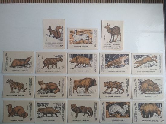 Спичечные этикетки ф.Гигант. Заповедники. 1972 год