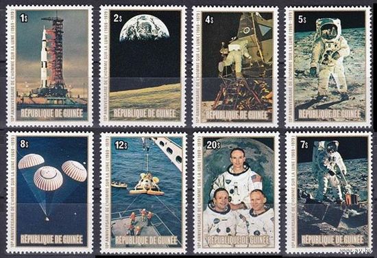 1980 Гвинея 883-890 10 лет высадки на Луну Аполлон 11 11,00 евро