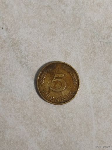 5 пфеннигов 1989 J ФРГ Германия
