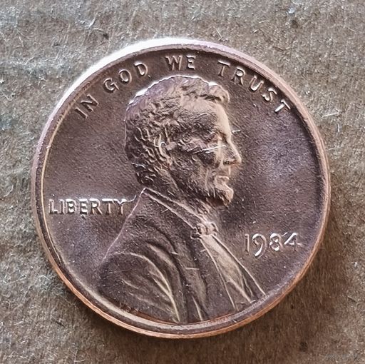 США 1 цент, 1984 г., цент Линкольна, без отметки мд: Филадельфия, KM# 201b