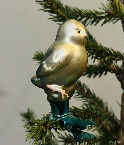 Елочная игрушка синичка, СССР, отличное состояние