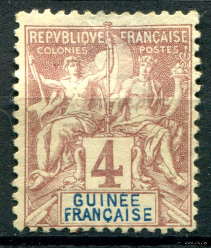 Французская Гвинея - 1892г. - аллегория, 4 с - 1 марка - чистая, без клея [Mi 3]. #4-W1-111-A-1