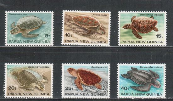 Папуа Новая-Гвинея-1984 (Мих.467-472) , ** , Морская фауна,Черепахи (полная серия)
