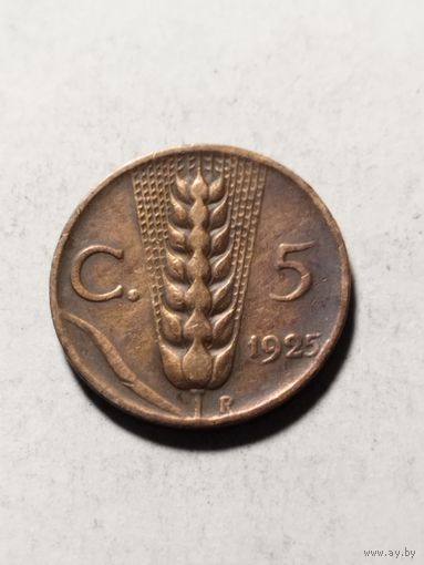 Италия 5 сентизим 1925