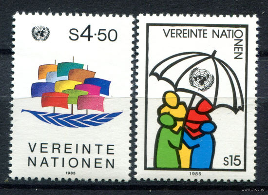 ООН (Вена) - 1985г. - Символика ООН - полная серия, MNH [Mi 49-50] - 2 марки