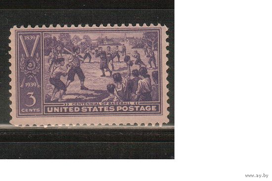 США-1939, (Мих.451) , ** , Спорт, Бейсбол ,(одиночка)