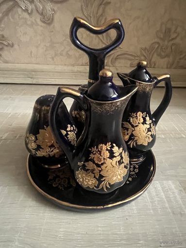 Кобальт соусники и солонки на подставке