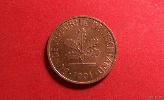 2 пфеннига 1991 A. Германия.