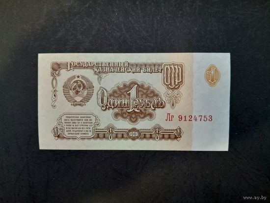 1 рубль 1961 года. СССР. 6-ой выпуск. Серия Лг. UNC