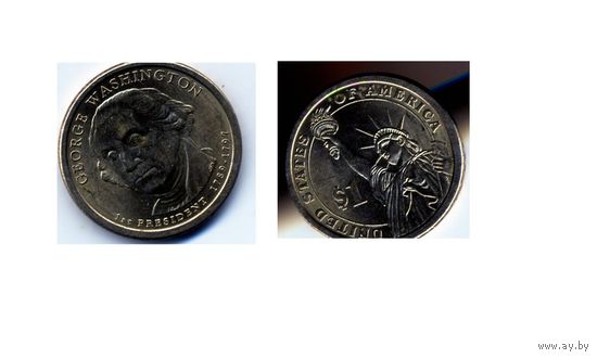 МОНЕТЫ , 1 доллар,США ( Г.ВАШИНГТОН ) ИЗУЧАЙТЕ ФОТО
