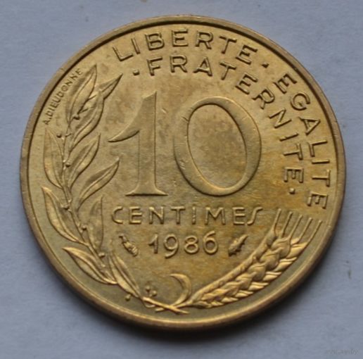 Франция, 10 сантимов 1986 г.