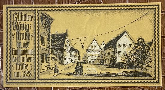 Нотгельд 50 пфеннигов 1922 год. Штутгарт,. Веймарская республика