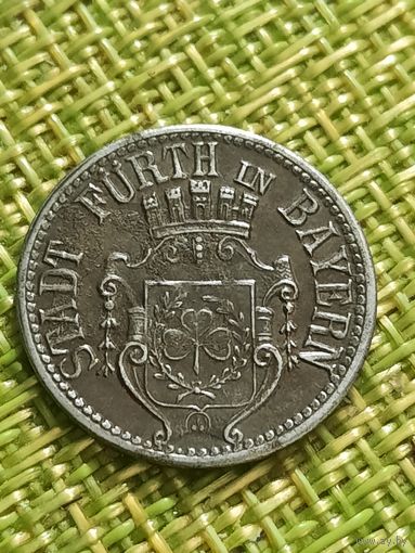 Нотгельды Фюрт 10 пфеннигов 1917 г. (Fe)