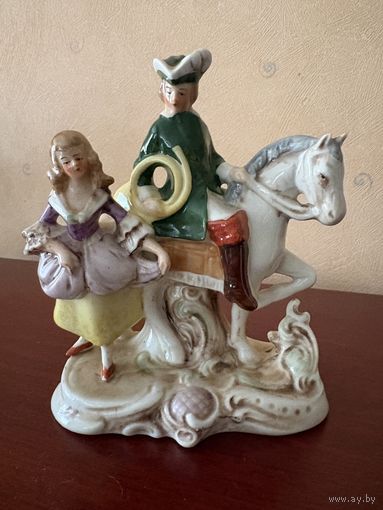 Статуэтка Кавалер на Лошади и Дама Графенталь Германия антик