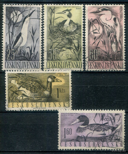 Чехословакия - 1960г. - водные птицы - 5 марок - гашёные. #3-WB-82-KS-2