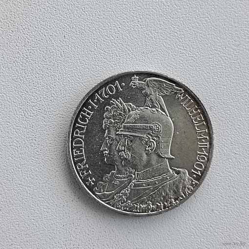 2 марки (1901г.) Пруссия.Ш/Б.Серебро