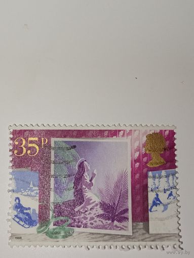 Великобритания 1988 Марка изображает сюжет "Благовещение"