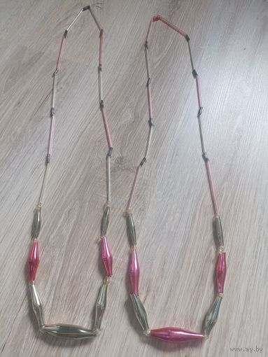 Бусы новогодние для ёлки, стекло. Поштучно.