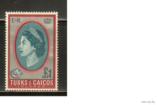Тёркс и Кайкос-1967(Мих.213) , **  ,  Морская  Фауна , Раковины, Королева,