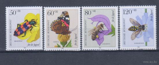 [128] Германия,ФРГ 1984. Фауна.Насекомые. СЕРИЯ MNH. Кат.6,8 е.