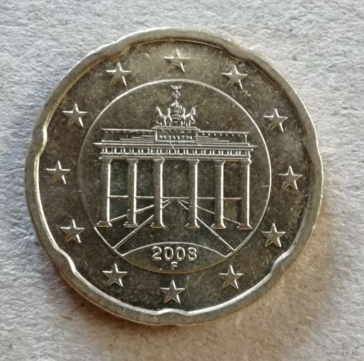 Германия 20 евроцентов 2008 год "F", KM# 255