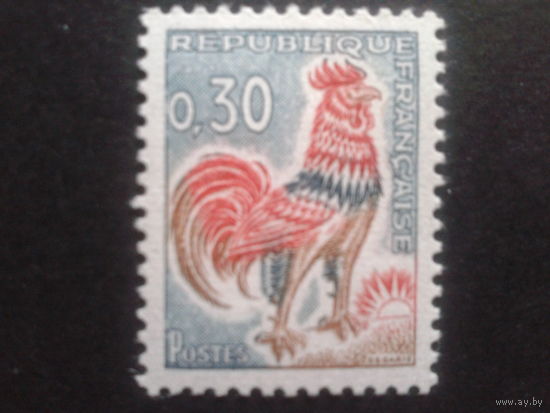 Франция 1965 стандарт одиночка, гальский петух