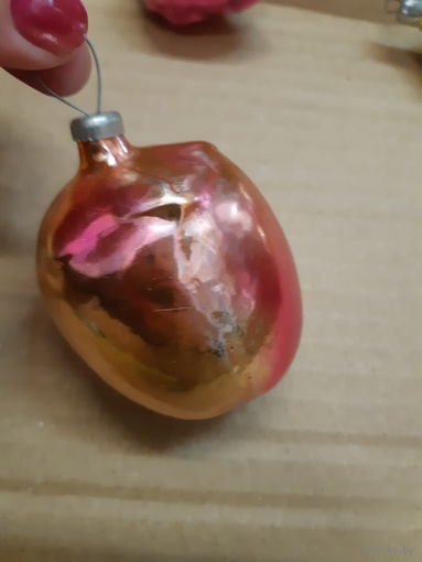 Ёлочная игрушка Фрукт, стекло. СССР
