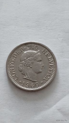 Швейцария. 10 раппен 1969 года.