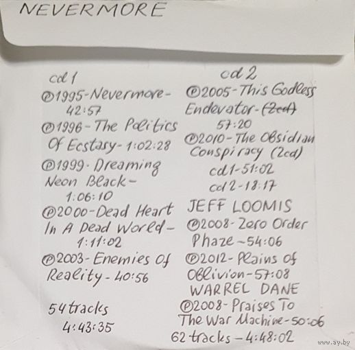 CD MP3 дискография NEVERMORE + Solo Projects 2 CD